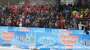 Президент принимает участие в спортивном празднике "Минская лыжня"