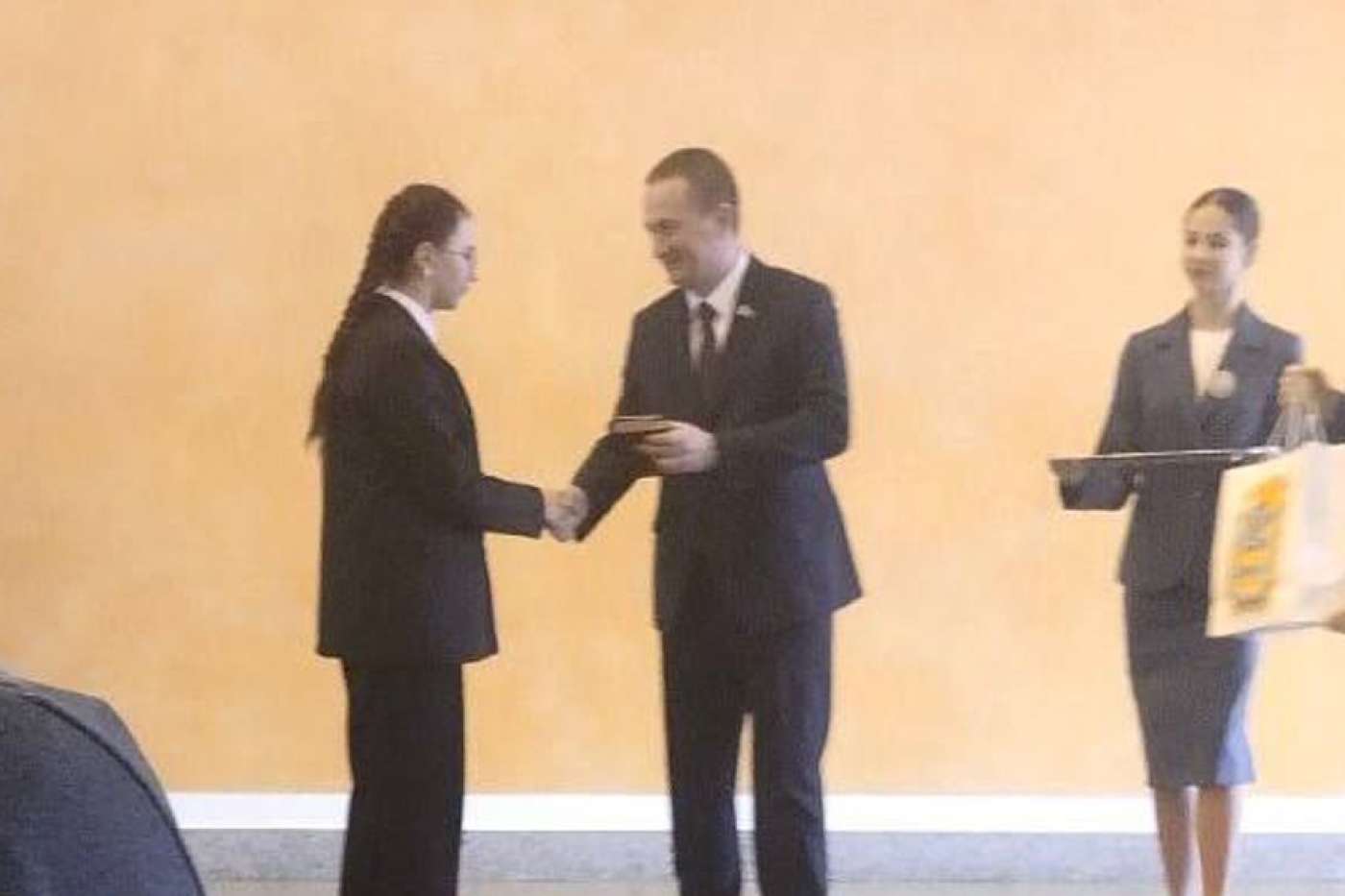 Алина Арешкова получила свой паспорт из рук Александра Турчина