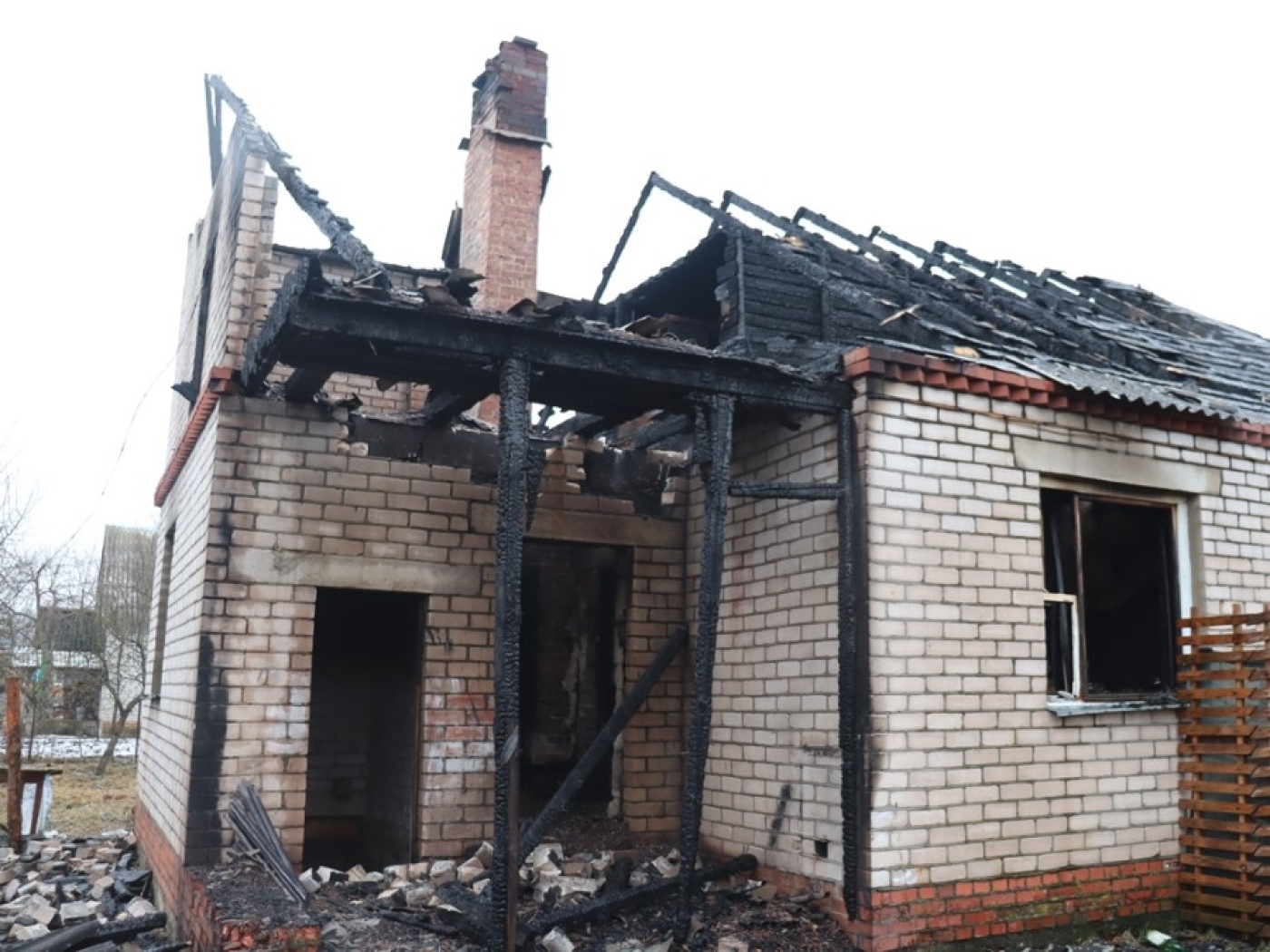 Пожар в деревне Новины