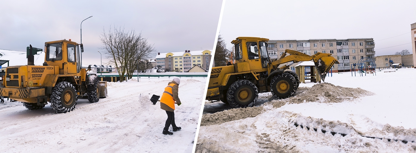 Коммунальные и дорожные службы обеспечивают порядок на заснеженных улицах Березинщины