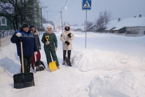 Работники учреждений культуры участвуют в уборке снега