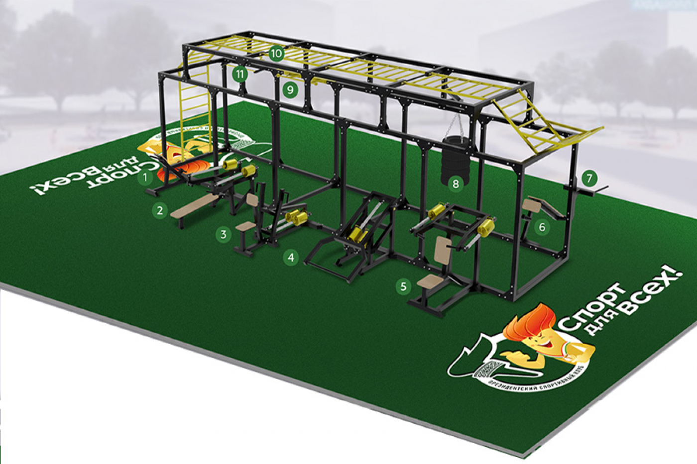 Воркаўт-пляцоўка каля возера