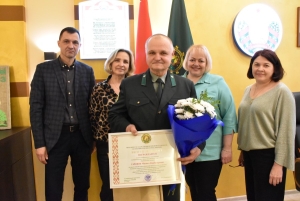 В Березинском лесхозе поздравили с юбилеем лесовода Михаила Гаровика