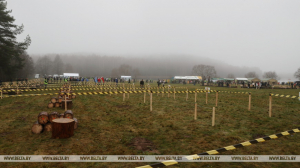 Президент приехал на чемпионат по колке дров среди журналистов