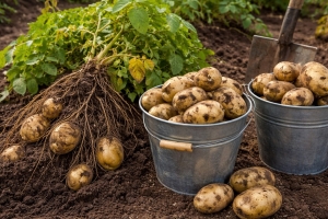 Сажаем картошку по-китайски: один надрез на клубне — и с куста снимаю 3 ведра без прополки и окучивания