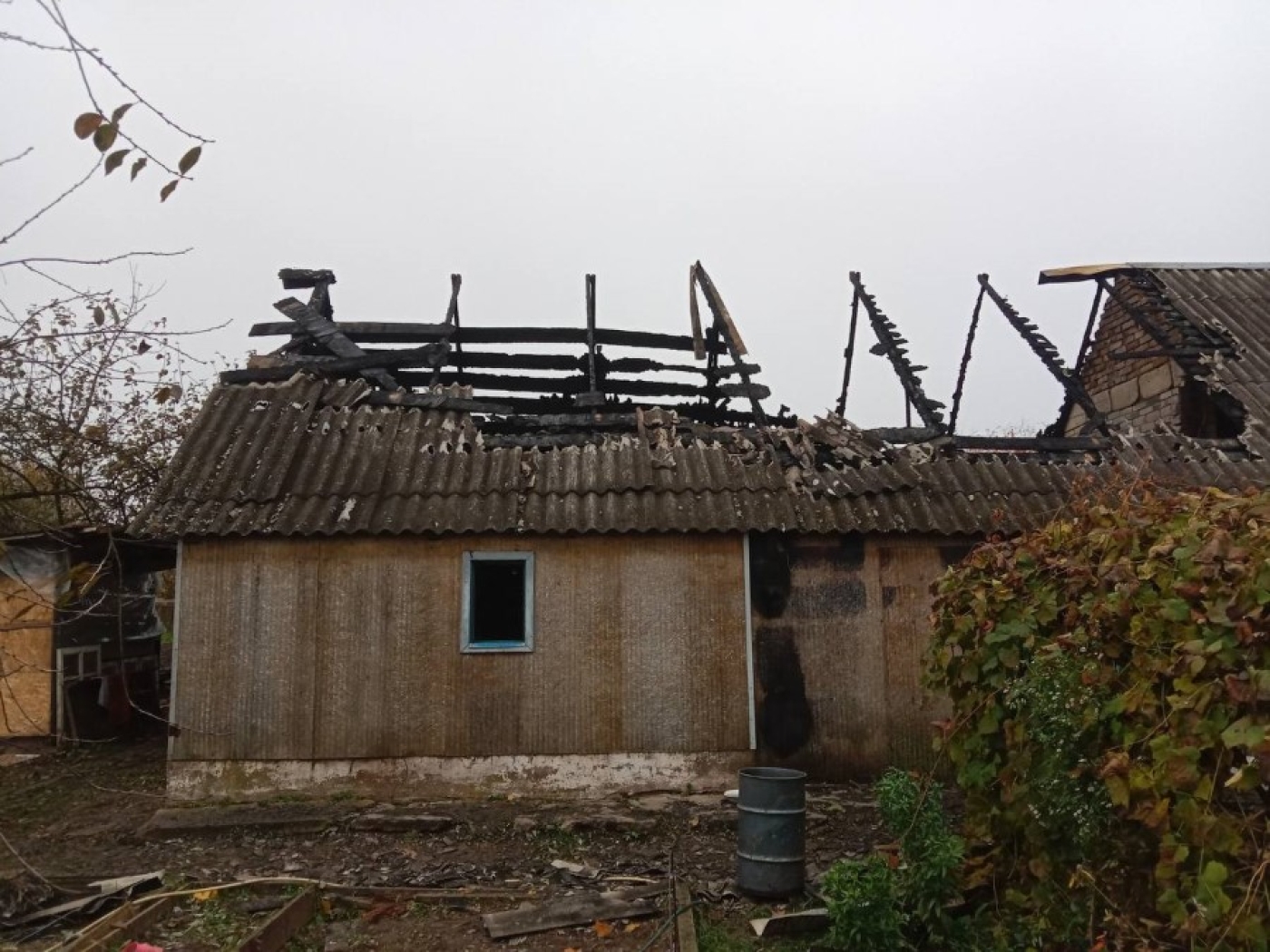 Вечером 18 октября в Березино горела частная баня