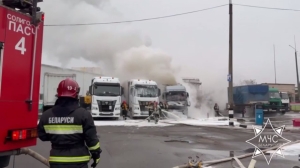 На "Беларуськалии" загорелись два грузовика, возгорание ликвидировано