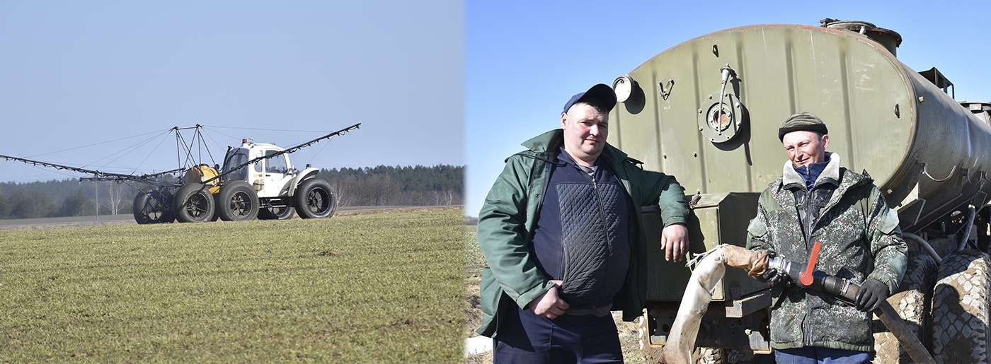 На полях ОАО «Богушевичи» сегодня идёт подкормка озимых культур