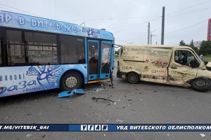Троллейбус попал в ДТП в Витебске