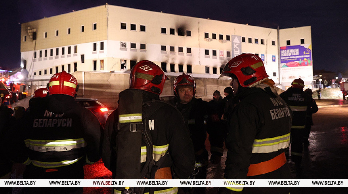 Минздрав: среди пострадавших при пожаре в ТЦ "Беларусь" в Витебске двое детей