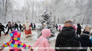 Тысячи туристов из Беларуси и зарубежья приехали в Беловежскую пущу на 20-летие поместья Деда Мороза