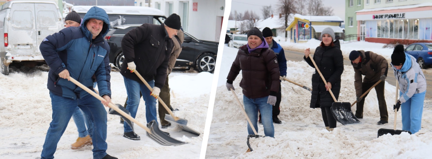 Дружной командой – на расчистку снега!