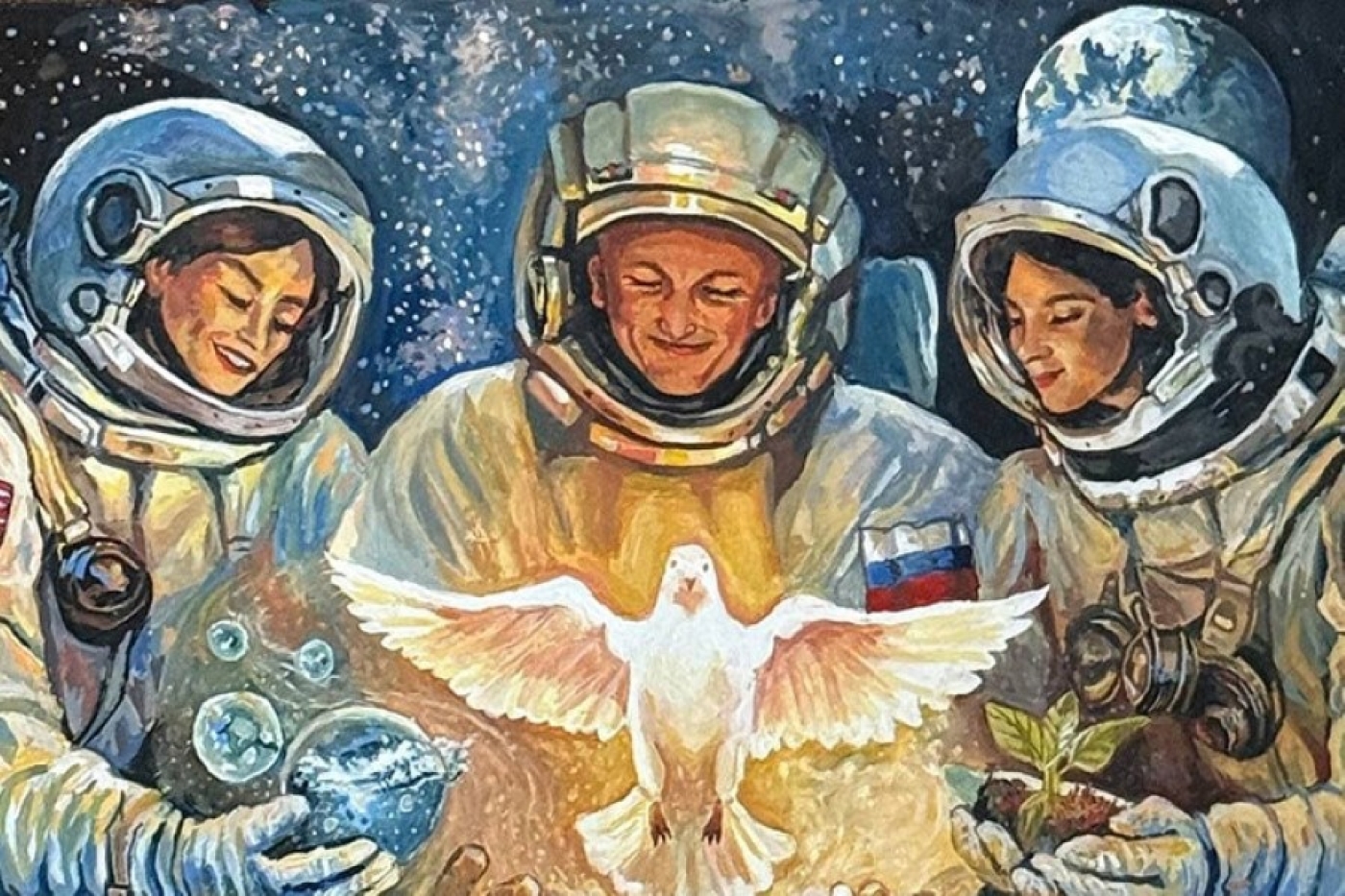 Их выбрали племянница Гагарина и Олег Новицкий. Рисунки юных белорусов вошли в книгу о космосе