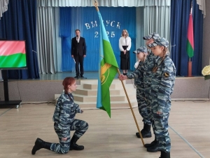 Церемония принятия присяги вступающими в военно-патриотический клуб «Беркут»