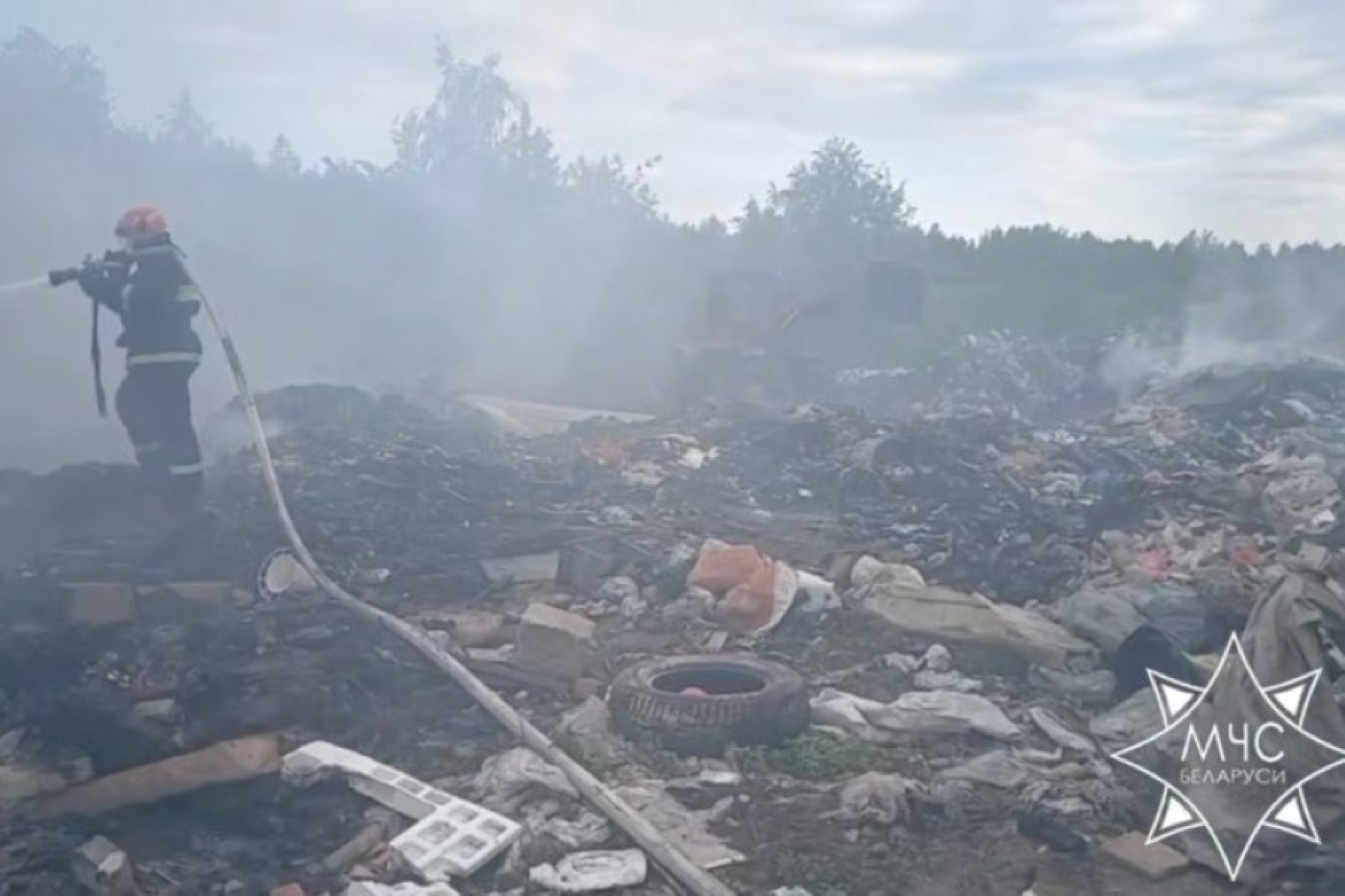 Пожар на полигоне твердых бытовых отходов в Несвижском районе ликвидирован