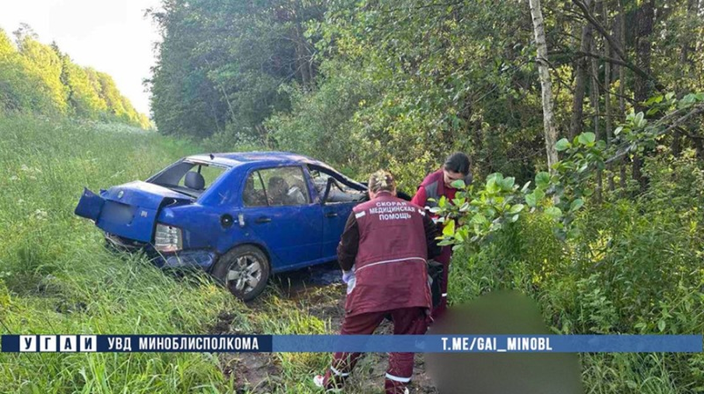 В Червенском районе опрокинулся автомобиль, водитель погиб