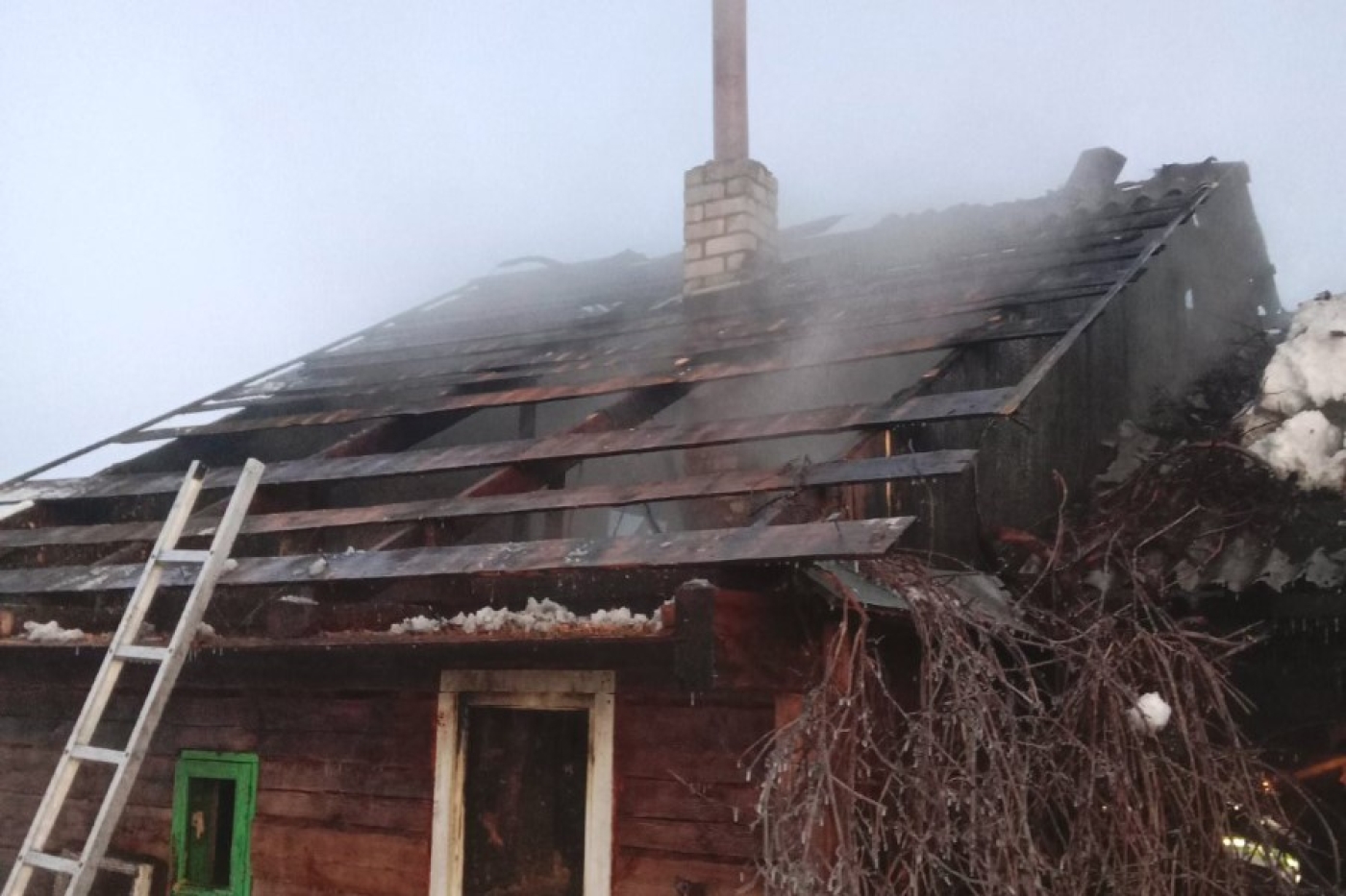 В Березино 25 января горела частная баня